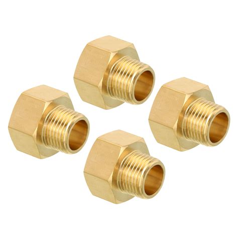 12 Npt Npt Male X 34 Npt Npt Female Brass Pipe Fitting Hex Reducer Adaptor 4 Pack