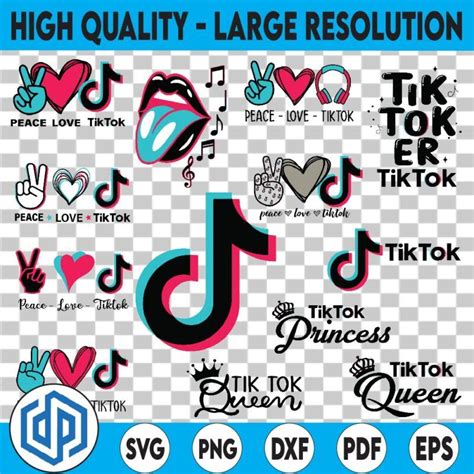 Bundle Tiktok Svg Tiktok Svg Queen Svg Tik Tok Logo Svg Digital