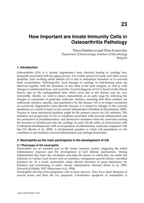 PDF How Important Are Innate Immunity Cells In Osteoarthritis Cdn