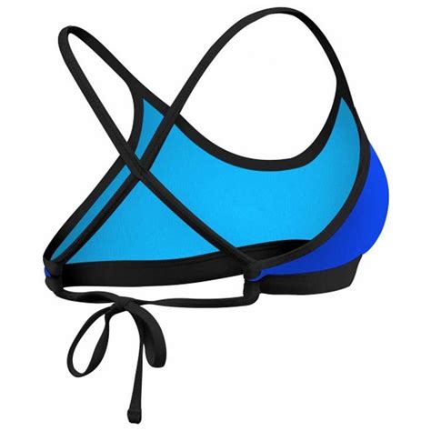 TYR Solid Crosscut Tieback Bikini Top Blue Swiminn