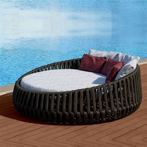 Black Costera Outdoors Rectangular Polished Aluminium Day Bed For