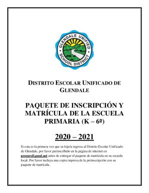 Fillable Online PDF Paquete De Inscripcin Y Matrcula De La Escuela