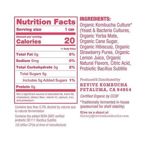 Kombucha Nutritional Label Analysis - Kombucha Kamp