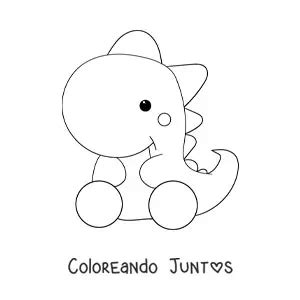 Dibujos Kawaii De Dinosaurios Para Colorear Gratis Coloreando Juntos