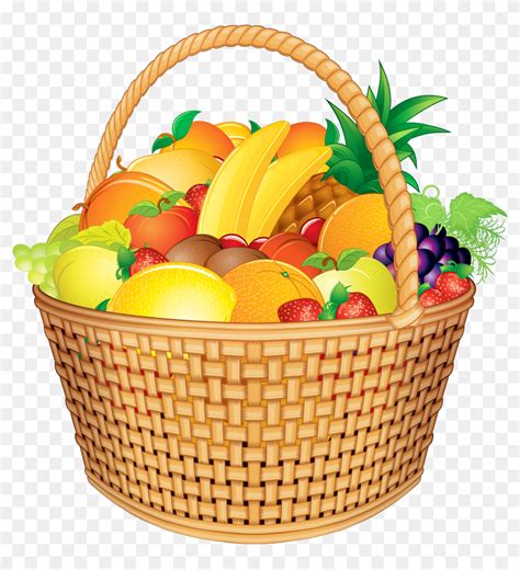 Transparent Basket Clip Art - Fruit Basket Vector Png, Png Download ...