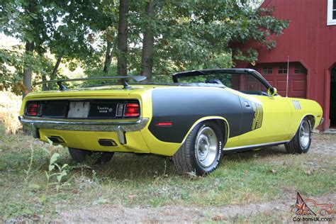 1971 Plymouth Cuda Convertible Original Curious Yellow 340 4spd Numbers