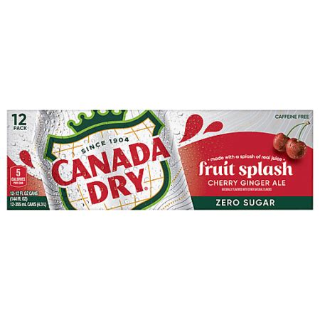 Fresh Pk Canada Dry Fruit Splash Cherry Ginger Ale Zero Brand New