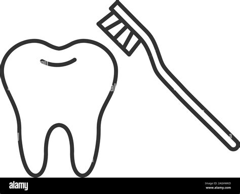 Icono lineal cepillado de dientes correcto Ilustración de línea