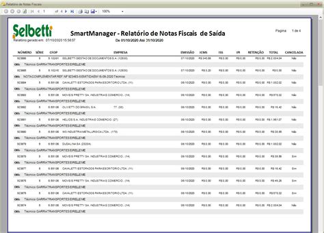 Relatório de Nota Fiscal Knowledge Base SmartSoftwares