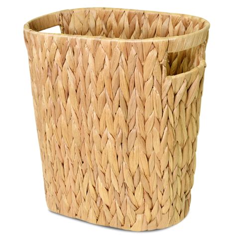 Snapklik Aubeaty Wicker Waste Basket Gallon Wicker Trash Basket