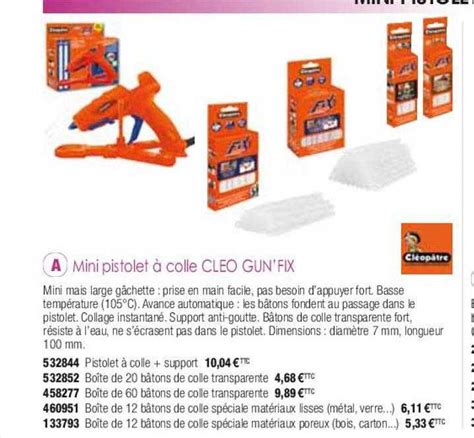 Promo Mini Pistolet à Colle Cleo Gun fix Cléopâtre chez Calipage