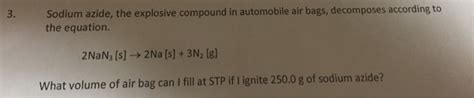 3 Sodium Azide The Explosive Compound In Automobile