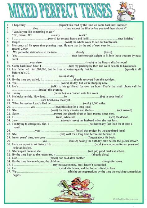 Mixed Perfect Tenses English ESL Worksheets English Grammar Tenses