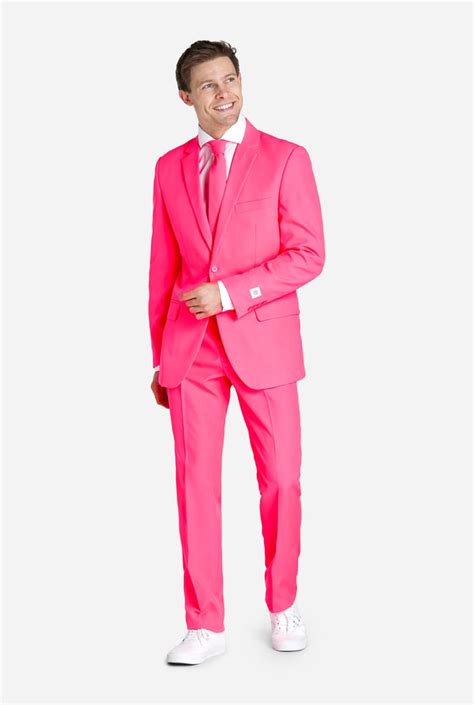 Neon Pink Power Mens Suit Opposuits