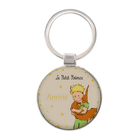 Porte clés rond en métal de collection Le Petit Prince Amitié