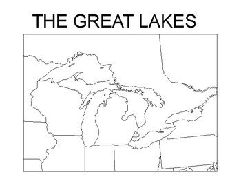 The Great Lakes Map Printable , The Great Lakes Coloring Sheet | TPT