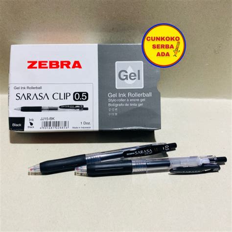 Jual Pulpen Zebra Sarasa Clip Mm Tinta Hitam Box Isi Pcs