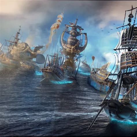 Futuristic Metal Pirate Ship With Guns And Rockets Stable Diffusion