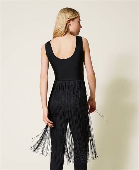 Twinset Knitted Bodysuit With Fringes Επώνυμο Store