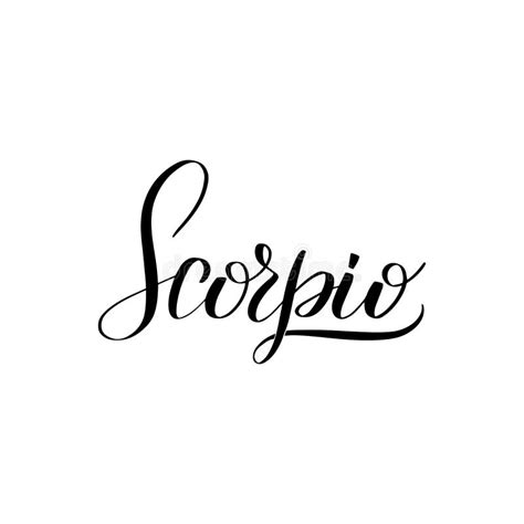 Scorpio Lettering Calligraphy Brush Text Horoscope Zodiac Sign