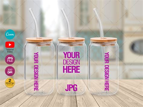 16 Oz Libbey Glass Can Tumbler Mockup Graphic By Sublimationdesignstr · Creative Fabrica