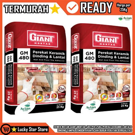 Jual Semen Instan Giant Mortar Per Kg Perekat Keramik Lantai