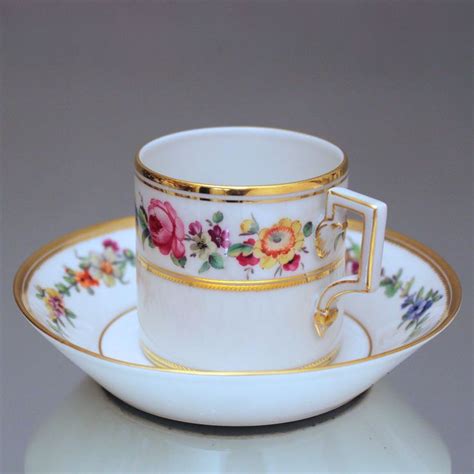 Kpm Berlin Tasse Zylindrisch Blumen Goldrand Kaffeetasse Tea