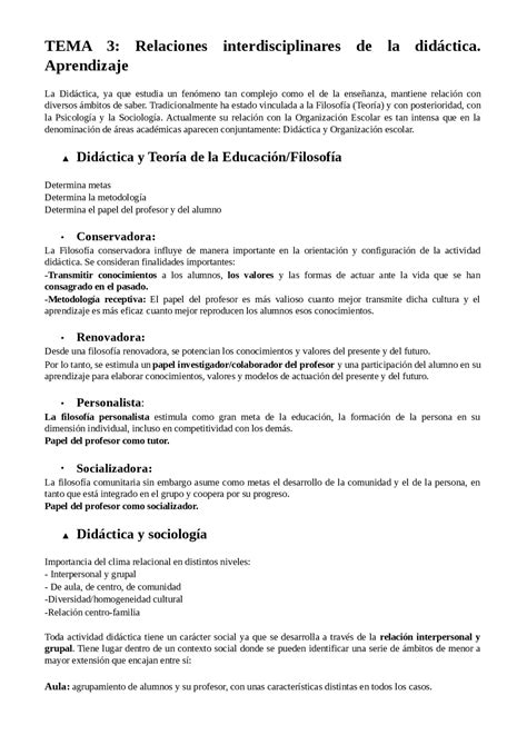 Apuntes tema 3 didáctica - Docsity 
