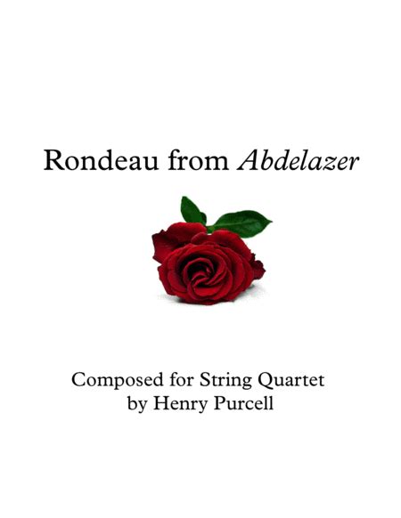 Rondeau From Abdelazer For String Quartet Sheet Music Henry Purcell