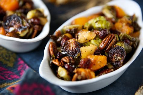 Thanksgiving Maple Roasted Brussels Sprouts Butternut Squash Paleomg