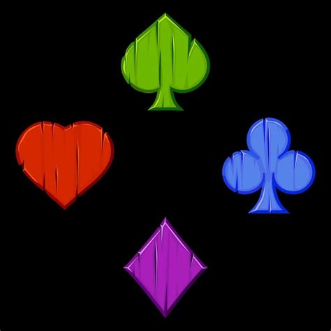 Premium Vector Set Of Colored Playing Card Suits Isolated Heart Spade