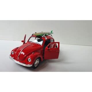 Miniatura Fusca Escala Bagageiro Mais Prancha De Surf Welly