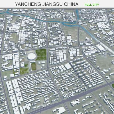 Yancheng City Jiangsu China 3D Model 150km by 3dstudio