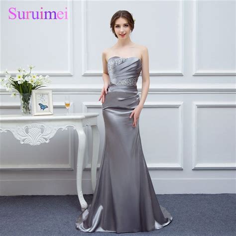 Royal Blue Bridesmaid Dresses Silver Gray High Quality Vestidos De Burd Long Bridesmaid