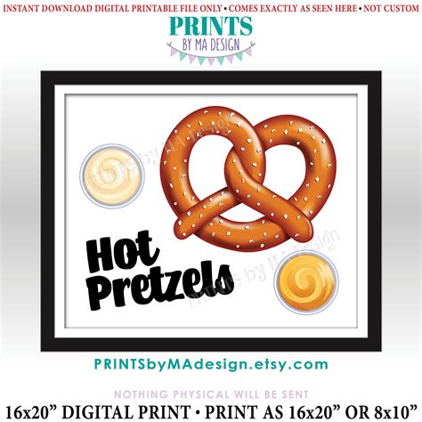 Hot Pretzels Sign, Concession Snacks, School Sports Concession Stand ...