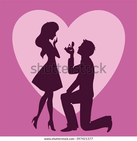 Man Making Proposal Girl Couple Love Stock Vector Royalty Free 397421377