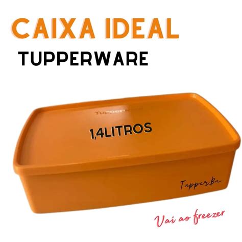 Tupperware Caixa Ideal 1 4 Litros Laranja Shopee Brasil