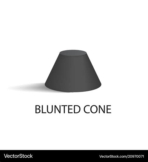 Blunted Cone Isolated Geometric Figure In Black Vector Image