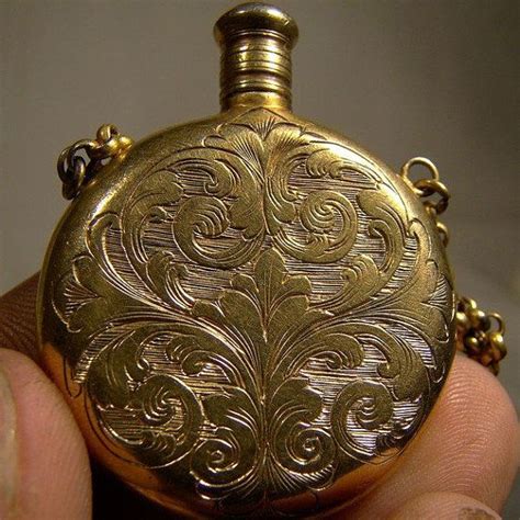 Antique Sterling Silver Chatelaine Perfume Flask Engraved Etsy