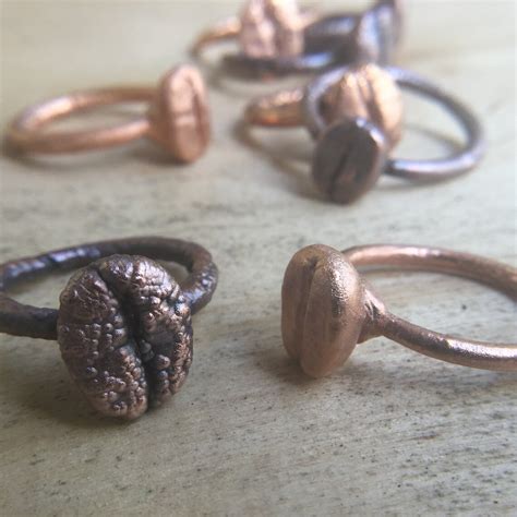 Coffee Bean Ring Coffee T Real Coffee Bean Jewelry Etsy