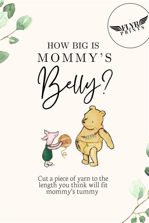 Classic Winnie The Pooh Bear Fun Baby Shower Game How Big Is Mom S