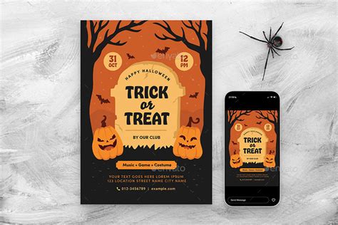 Halloween Trick Or Treat Flyer Print Templates Graphicriver