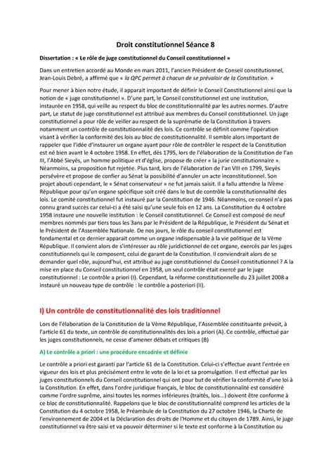 Dissertation Droit Constitutionnel Studocu 16E