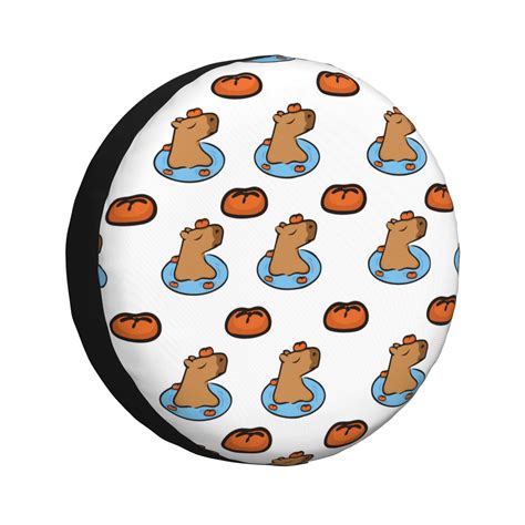 Spare Tire Cover Swim Capybaras Waterproof Trailer Tire Covers 14 17