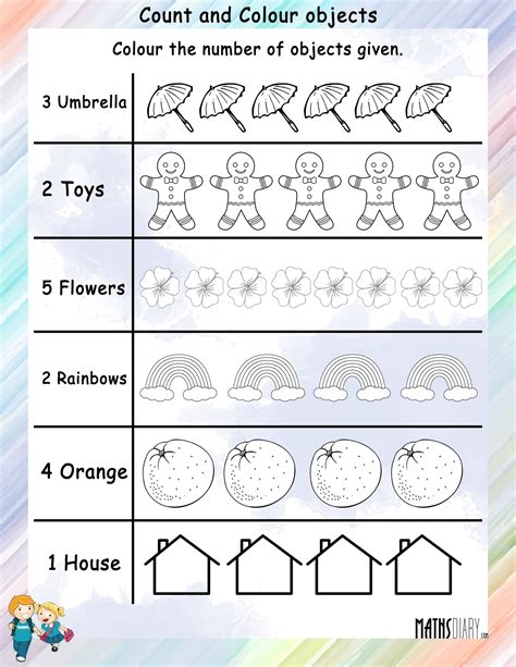 Count And Colour Worksheet