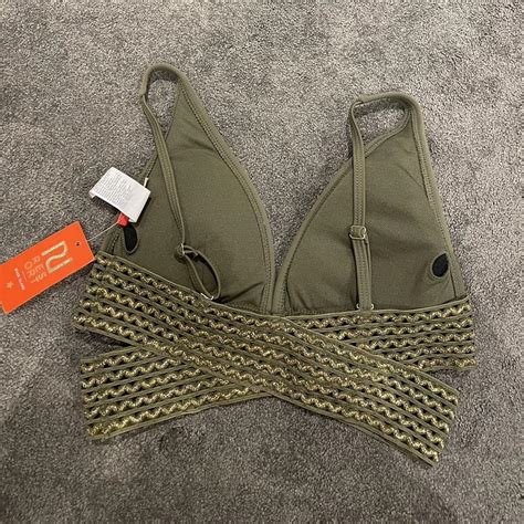 Women S Khaki Bikini And Tankini Tops Depop