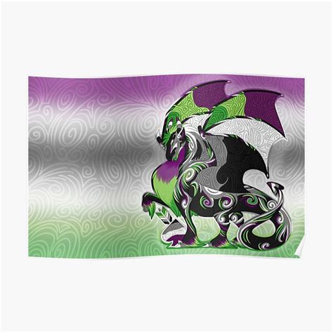 Aro Ace Pride Dragon Poster For Sale By Markaleb Redbubble