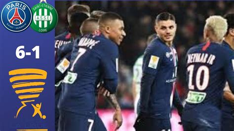 Psg Asse 6 1 Quart De Final De Coupe De La Ligue Youtube