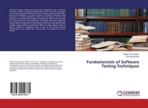 Fundamentals Of Software Testing Techniques Khan Mohd Ehmer Khan