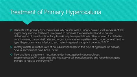 Primary Hyperoxaluria And Renal Hypercalciuria Ppt